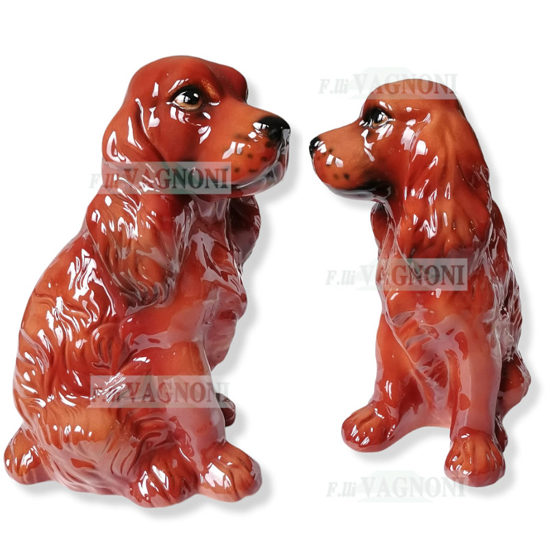 STATUA CANE COCKER MARRONE IN CERAMICA CM. 30 -ANIMALI-